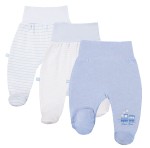 3-pack joggers with feet TINY blue