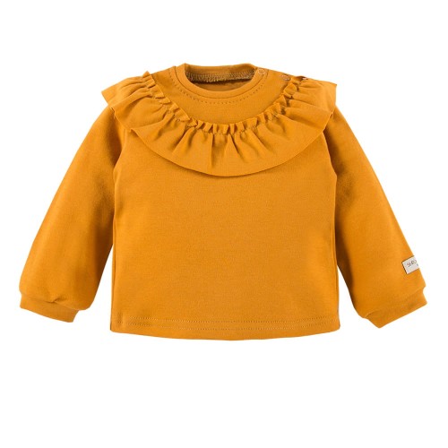 Kinder-Bluse mit Rüschen in Honigfarbe