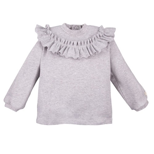 Kinder-Bluse mit Rüschen, grau