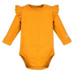 Kinderbody mit Rüschen in Honigfarbe