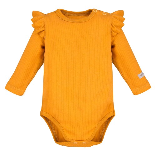 Kinderbody mit Rüschen in Honigfarbe