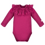 Kinderbody mit Rüschen in Bordeauxrot