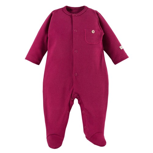 Strampler mit Tasche in Bordeauxrot