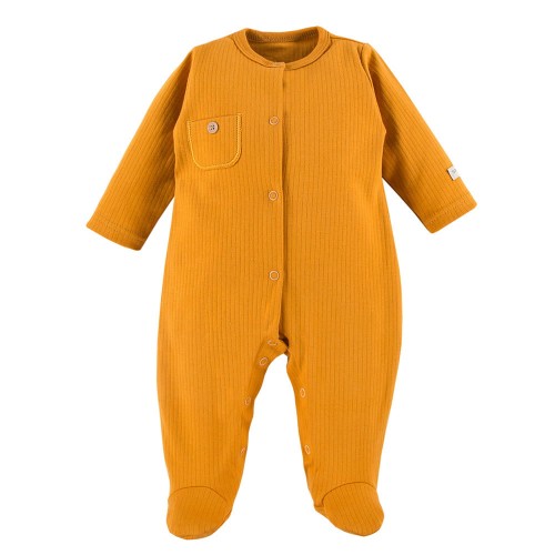 Baby-Strampler mit Tasche in Honigfarbe