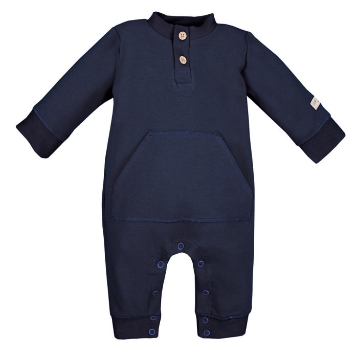 Dunkelblauer Baby-Overall aus Sweatstoff ohne Füße