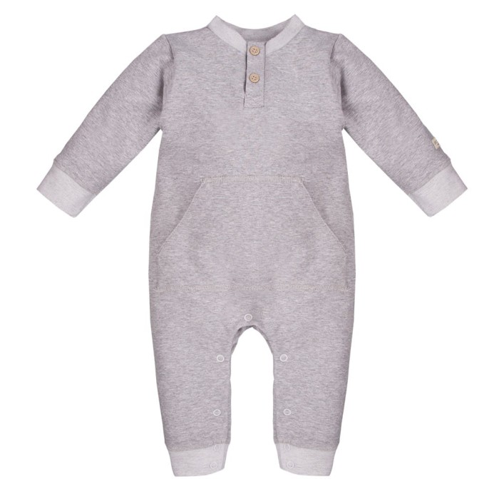 Grauer Baby-Strampler aus Sweatstoff ohne Füße