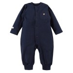 Strampler mit Tasche ohne Füße, dunkelblau