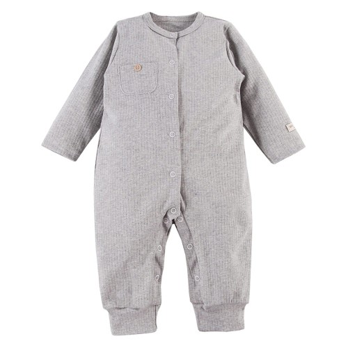 Strampler mit Tasche ohne Füße, grau