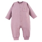 Strampler mit Tasche ohne Füße, heidekrautfarben