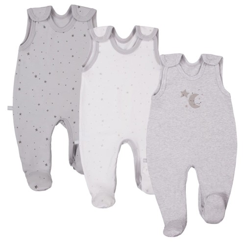 3er-Pack Baby-Schlafstrampler TINY grau