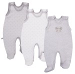 3er-Pack Baby-Schlafstrampler TINY grau