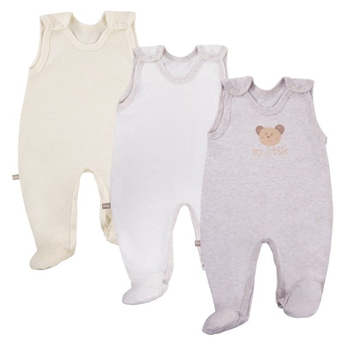 3er-Pack Baby-Schlafstrampler TINY beige