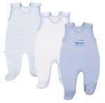 3er-Pack Baby-Schlafstrampler TINY blau