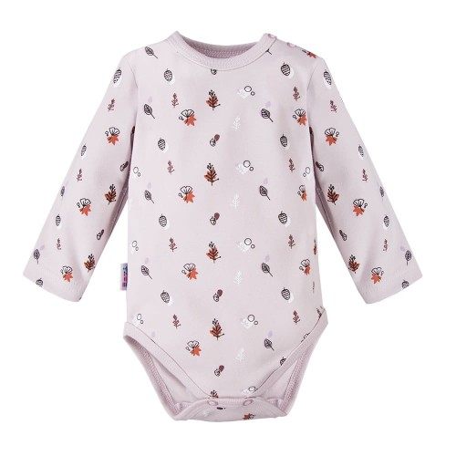 Lila Mädchenbody mit Blümchenmuster