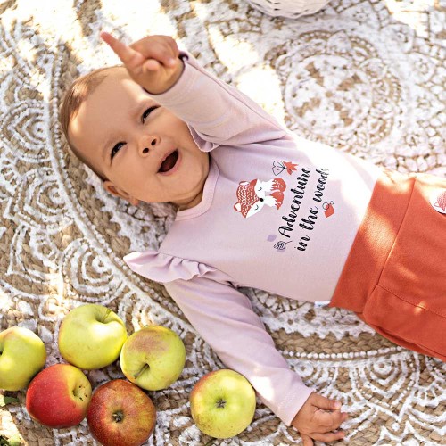 Bodysuits with frills ADVENTURE pink