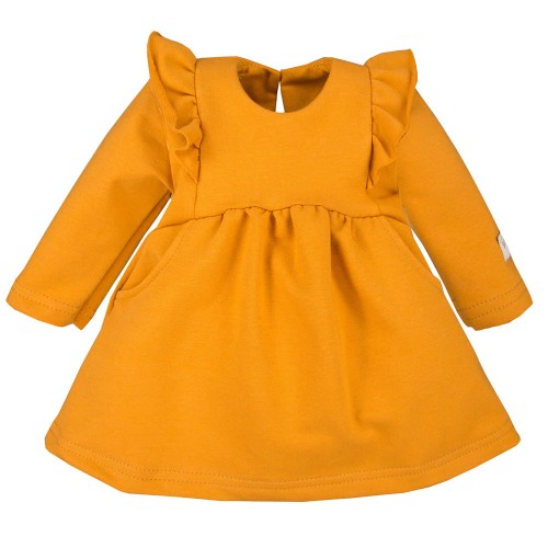 Kinderkleid mit Rüschen honigfarben
