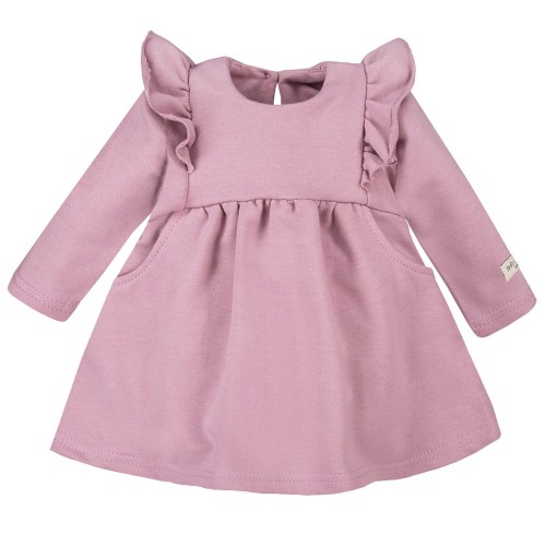 Kinderkleid mit Rüschen in Heidekraut