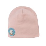 Baby-Mütze rosa mit Hundemotiv