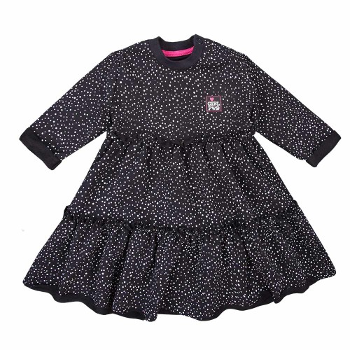 Kleid mit Rüschen POWEr schwarz mit Punkten