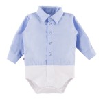 Kinderbody mit Kragen, blau