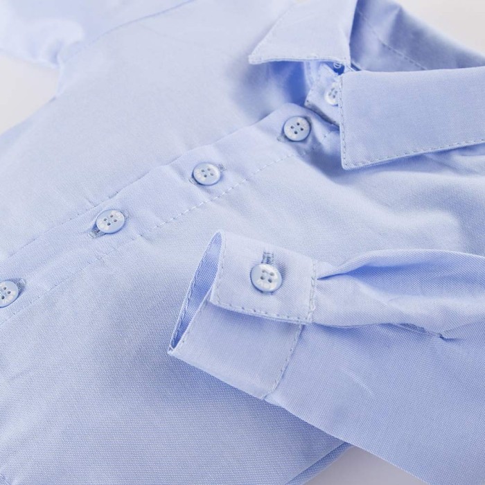 Kinderbody mit Kragen, blau