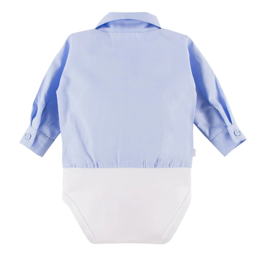 Kinderbody mit Kragen, blau