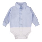 Blauer Body mit Hemdkragen und Karomuster