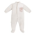Velvet playsuit NEWBORN ecru