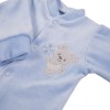 Blauer Baby-Strampler aus Velours mit Koala