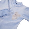 Blauer Baby-Strampler aus Velours mit Koala