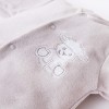 Kinder-Strampler aus Velours, grau mit Schaf