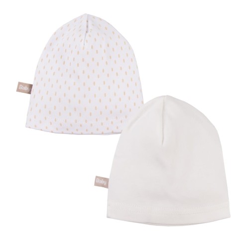 2er-Pack Baby-Mützen ecru/weiß