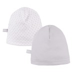 2er-Pack Baby-Mützen grau/weiß
