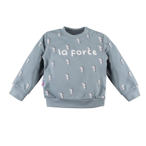 Kinder-Bluse mit Blitzen in Stahlfarbe