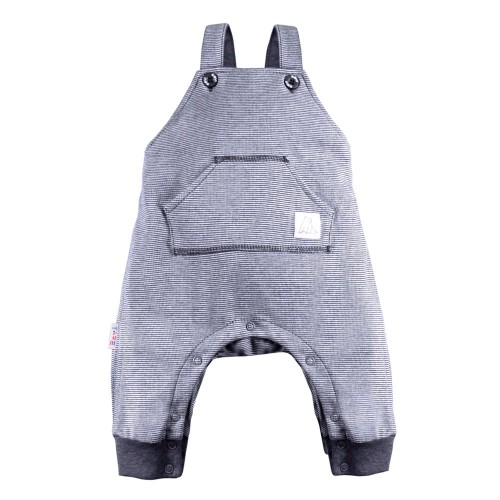 Gestreifte Latzhose UNIQUE dunkelblau