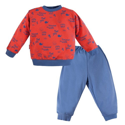 Kinderpyjama rot/blau