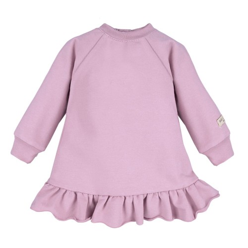 Kleid für Kinder aus Sweatshirtstoff in Heidekraut