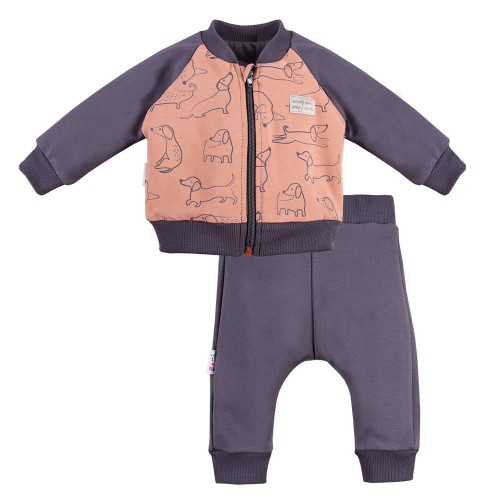 Jungen-Trainingsanzug LAZY DAYS graphitgrau