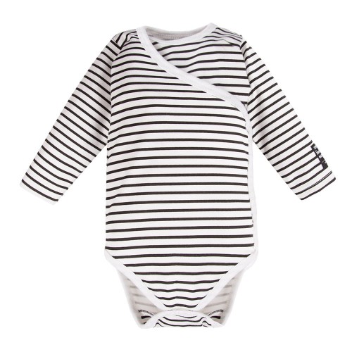 MAGIC Babybody mit Wickelausschnitt, schwarz-weiß