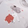 Graues Langarm-Body mit Hasenmotiv