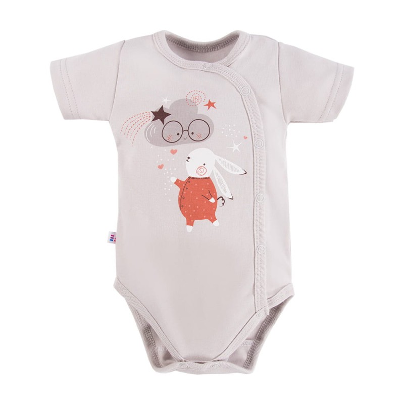 Babybody zum Aufknöpfen MELLOW grau