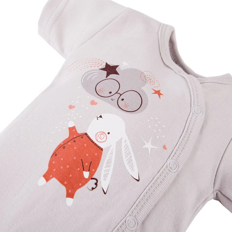 Babybody zum Aufknöpfen MELLOW grau