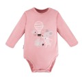 Rosa Babybody mit langen Ärmeln und Maus