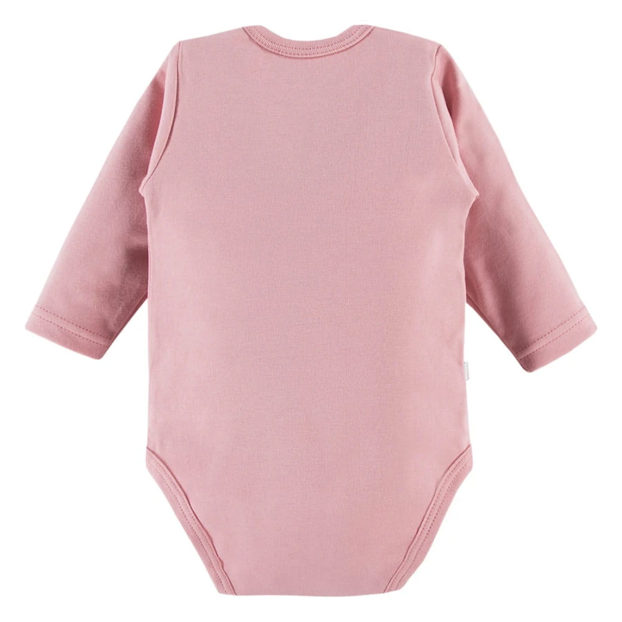 Rosa Babybody mit langen Ärmeln und Maus
