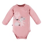 Kinderwickelbody rosa mit langen Ärmeln und Maus, Mellow