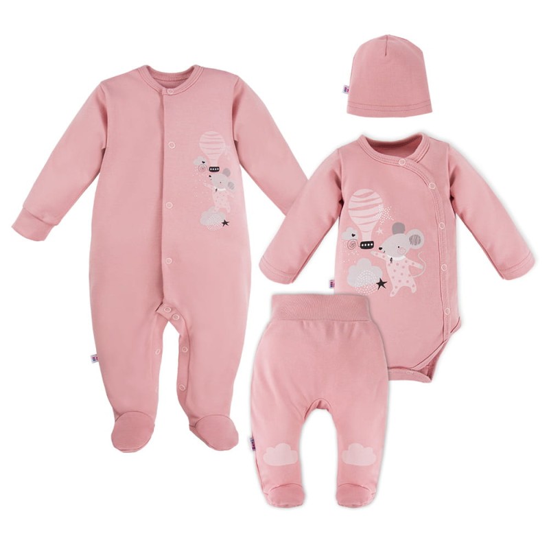MELLOW 4-teiliges Babyausstattungsset rosa
