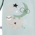 Kinderbody in Mint mit langen Ärmeln und Faultier