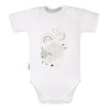 Weißer Baby-Body mit kurzen Ärmeln und Schafmotiv