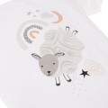 Weißer Baby-Body mit kurzen Ärmeln und Schafmotiv