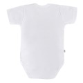 Weißer Baby-Body mit kurzen Ärmeln und Schafmotiv